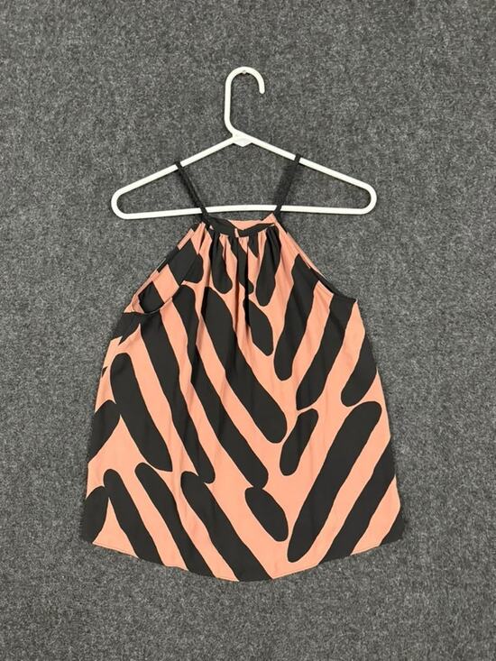LOFT Tops - LOFT Womens S Peach Black Animal Print Halter Neck Sleeveless Blouse